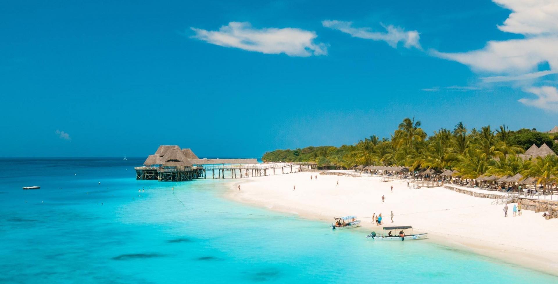 White sand and turquoise water on Zanzibar